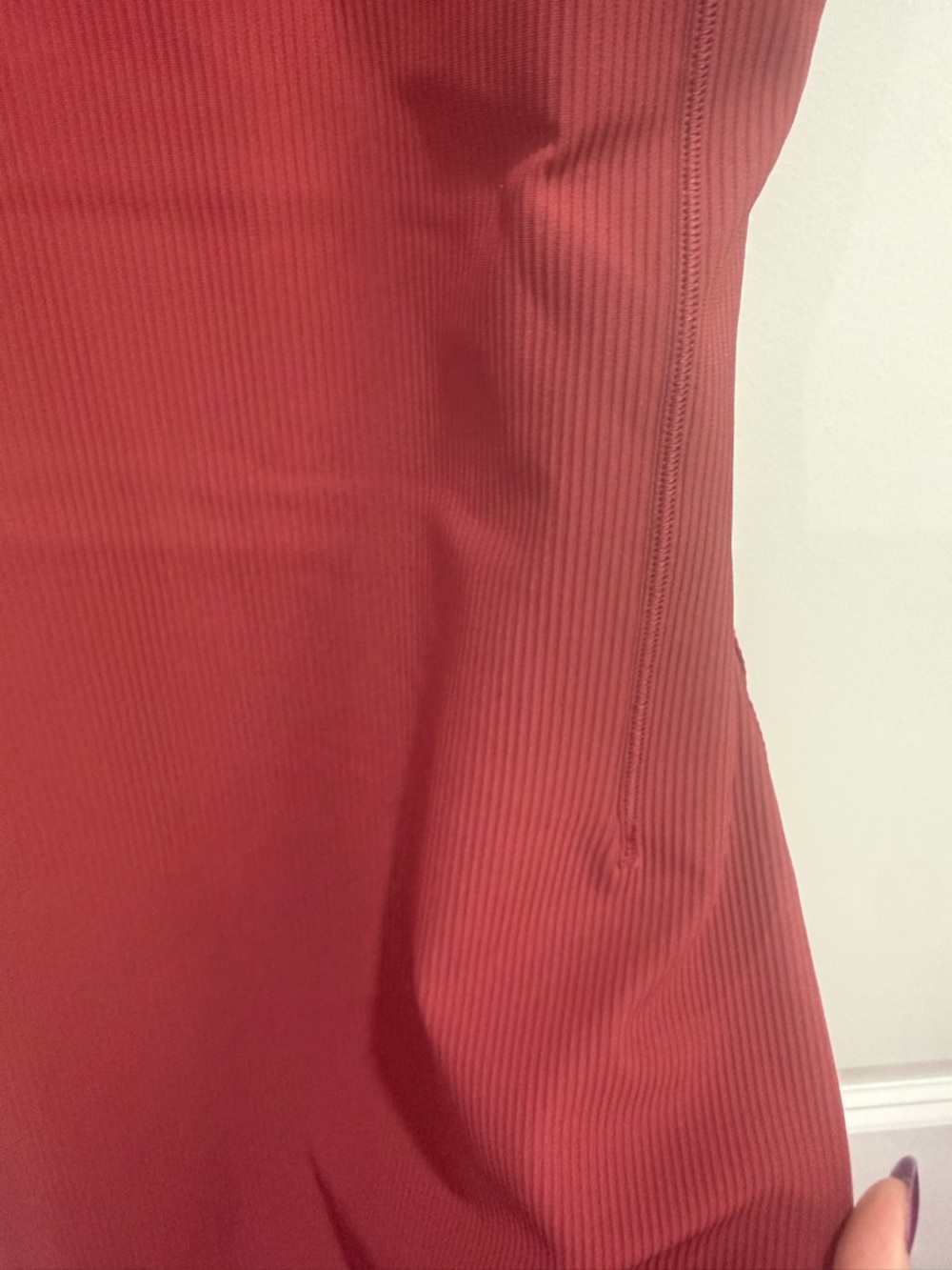 Lululemon Sleeveless Ribbed Dress - Deep Red - Picture 2 of 5